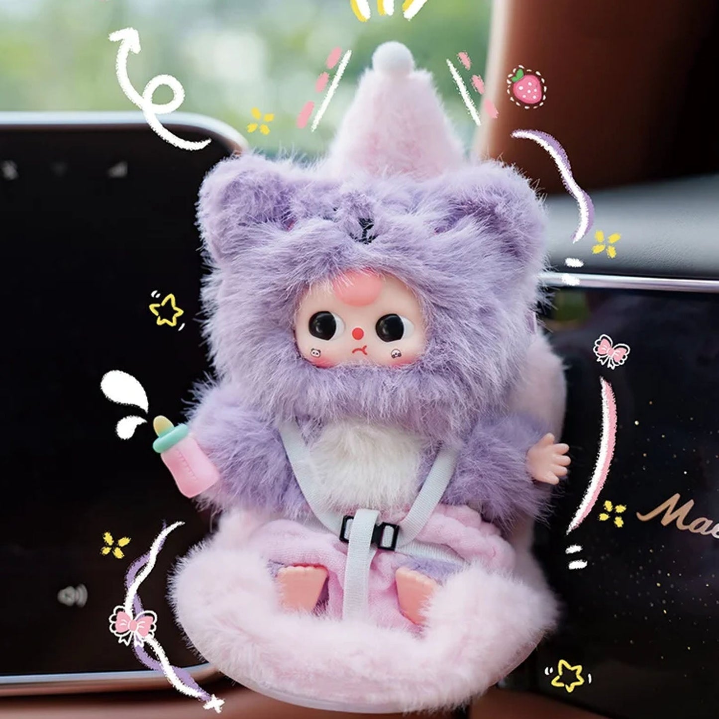 Baby Three Vehicle Mounted Baby Plush Series Blind Box